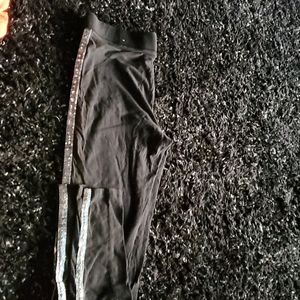 Pink yoga pants cotton with silver sequence